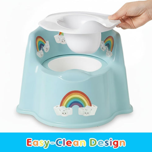 Potty Training Toilet for Toddlers with Easy-Clean Removable Bowl, Built-In Splash Guard, Slip-Resistant Wide Base