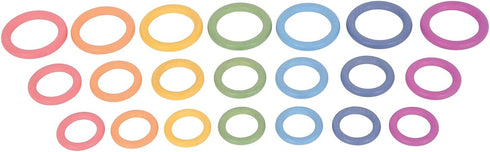 TickiT-73977 Rainbow Wooden Rings - Set of 21, Counting and Sorting Rings, Loose Parts Wooden Toy for Babies and