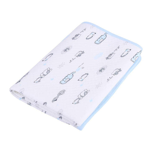 Waterproof Portable Changing Pads, Breathable Baby Diaper Liners, Cotton Urine Mat, Washable Reusable Blue