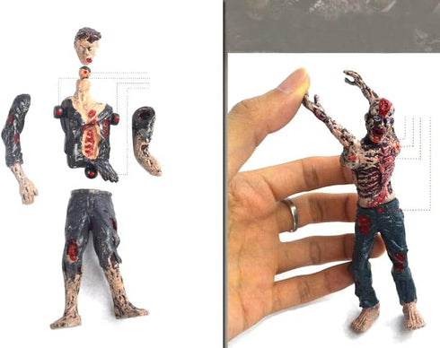 PowerTRC Toy Zombie Action Figures, Movable & Detachable Joints, Mini Zombie Figurines, Pack of 6, 4 Inches Tall