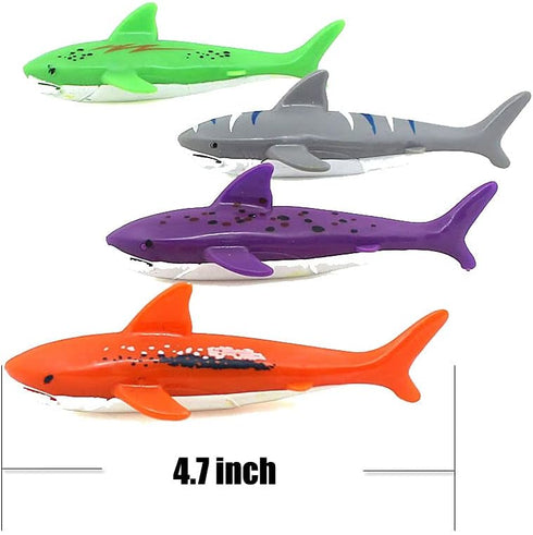 ZHFUYS Diving Pool Toy, Underwater Swimming Throwing Diving Torpedo Shark, 4 Pack