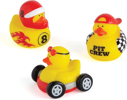 Fun Express Race Car Driver Rubber Duckies - 12 Pieces, Toys and Party Favors