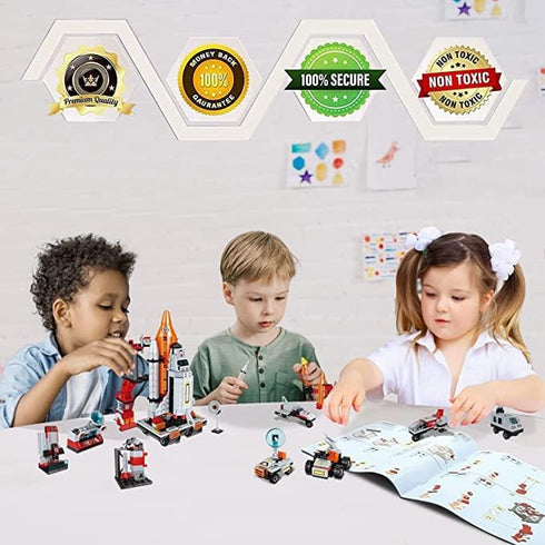 Space Exploration Shuttle Toys, 12-in-1 STEM Aerospace Building Kit for Boys 6-12 Years Old, 566 PCS