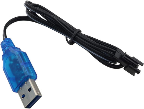 2pcs 3.7V USB Charger Cable with SM-2P Plug Connector Electric Toy USB Charging Cable RC Helicopter Quadcopter Toys Car Model Truck Spare Parts by ZCZQC