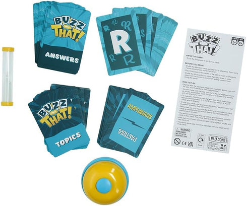Buzz That by Paladone: Fast-Paced Word Game for 2+ Players with Fun Gameshow Buzzer