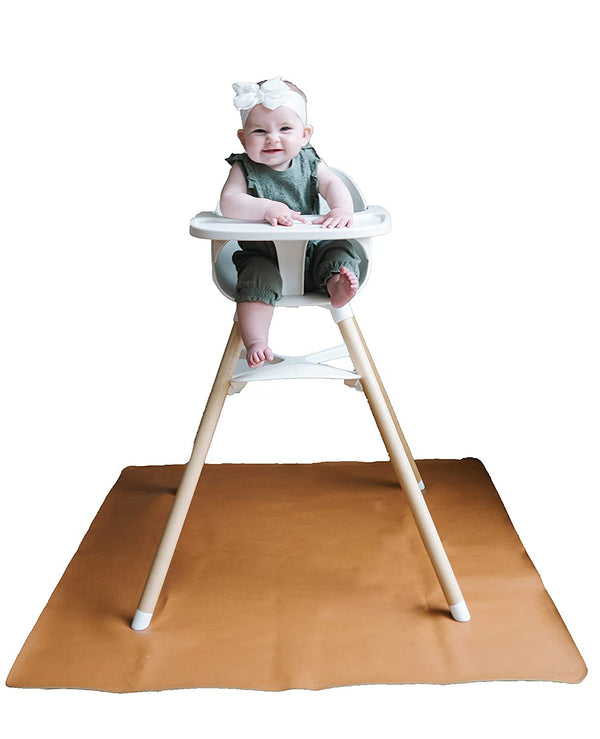 Vegan Leather High Chair Mat by Lark Baby Goods (40 x 40