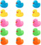YUERFEILA Bath Duck Toys 15 PCS Colorful Mini Rubber Ducks Squeak and Float
