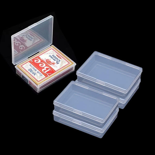 4PCS Playing Card Deck Cases - Clear Plastic Gaming Card Holder Organizer, Snaps Closed, Empty Storage Box