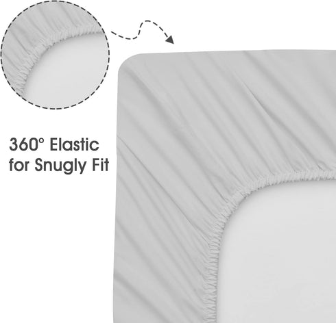 3 Pack 28x52 Inch David's Kids Fitted Crib Sheets, Ultra Soft Comfy Breathable Baby Sheets for Boys Girls Neutral, Fits