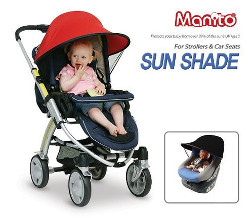 50+ Manito Sun Shade for Strollers and Car Seats (Magenta) UPF