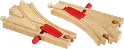 BRIO World - 33344 Mechanical Switches | 2-Piece Interactive Wooden Train Tracks