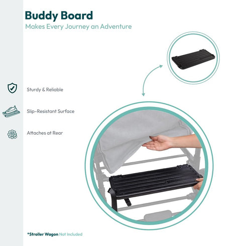 W2 WONDERFOLD Buddy Board Wagon Stroller Standing Board - Stand Up Attachment with Slip-Resistant Surface for Toddlers