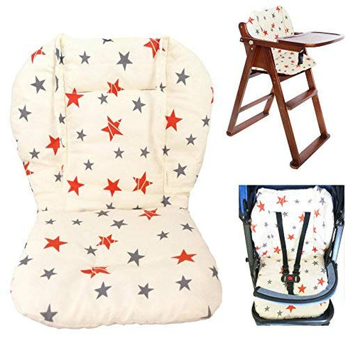 5 1 Set Star Baby High Chair Seat Cushion Liner Pad Cover Mat and Point Harness Straps