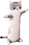 Long Cat Plush Pillow - Cute Kitten Stuffed Animals Body Pillow Toy Gifts for Kids (Gray, 19.68 inch)