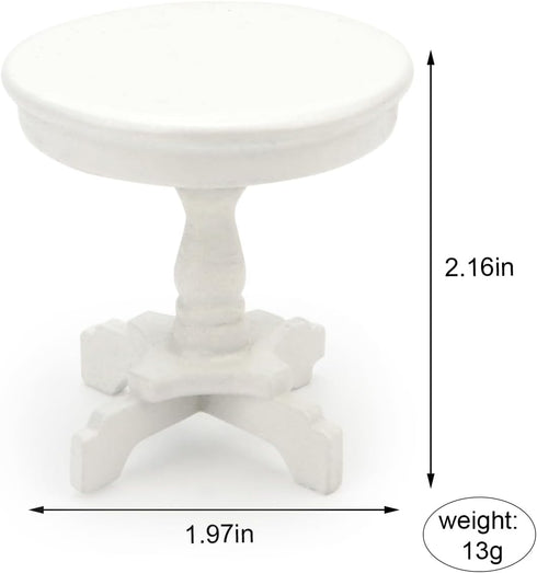 1:12 Miniature Dollhouse End Table Scale Wooden Furniture Round Side Tea Table Model for Dollhouse Acessories Coffe