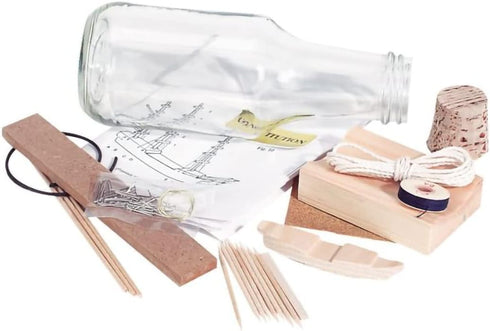 WOODKRAFTERS Pirate Ship in a Bottle Kit - Includes All Parts to Create a Mini Ship in a Bottle - VERY Challenging, Are