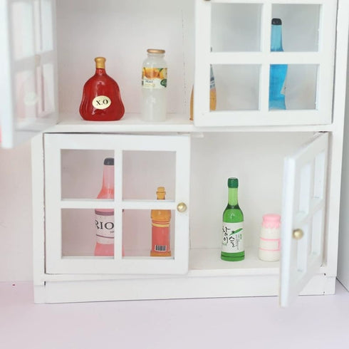 SXFSE Accessories,1:12 Dollhouse Decoration Dollhouse Furniture Miniature Bookshelf Cabinet Living Room Pretend Toy