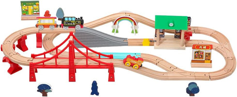 Battery Operated Locomotive Train, Magnetic Train Toy for Wooden Tracks, Compatible with Thomas & Brio