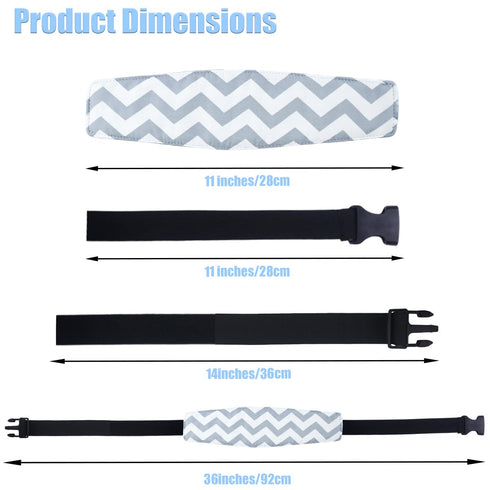 SHEHARUHI 2 Pcs Baby Head Support Band for Stroller Car Seat Pillow Support Head Holder Belt for Kids Children Toddler