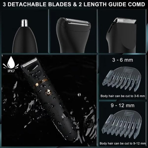 SWZEC 3 1 Trimmer in Electric Body Hair for Men (Gray)