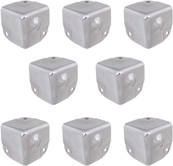 8Pcs Galvanized Tool Box Corner Protectors - Aluminum Box Angle Guard Metal Wrap