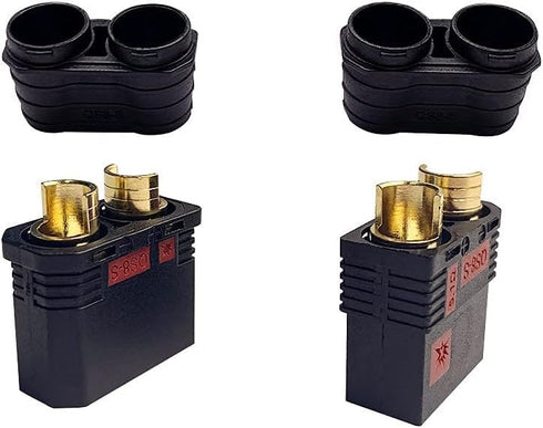 Qs8 Connector Male and Female High Current Antispark Connector Black Application with Remote Control Toys Drone Battery Charger Etc (3 Pairs)