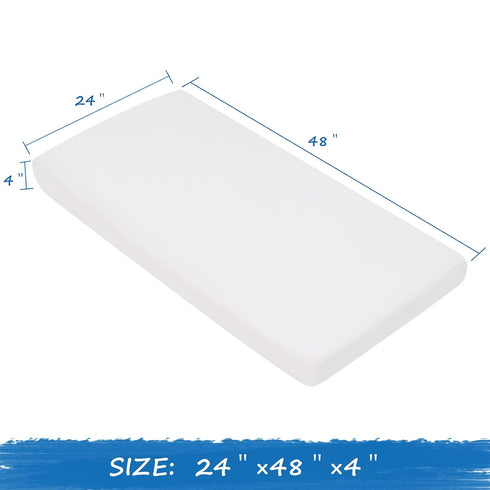 Soft & Breathable Nap Mat Sheet 24" x 48" x 4" Fitted Cover for Preschool Day Care Rest Nap Mat, White
