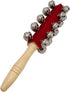 1 Pcs 10 inch Wooden Handle Bells Instrument, Christmas Jingle Bells Hand Percussion Shaker