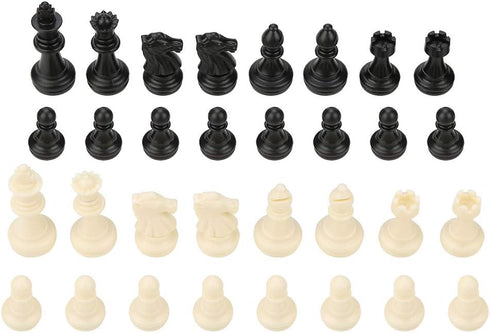 Standard Chess Pieces, 32 International Tournament Chessmen Replacement Set, Black and White