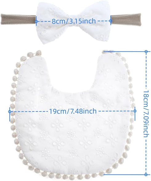 Baby Girls Reversible Floral Print Bibs, Burp Cloth Set for Newborn Infant Toddlers