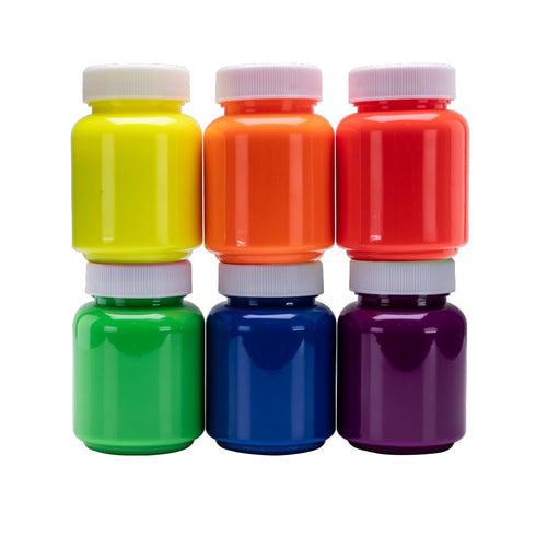 Cra-Z-Art 6 Colors Neon Washable Kids Paint Set, 2oz Jars
