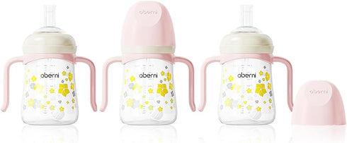 Oberni Baby Sippy Cup 240ml/8oz, Toddler Water Drinking Bottle with Non-Spill Valved