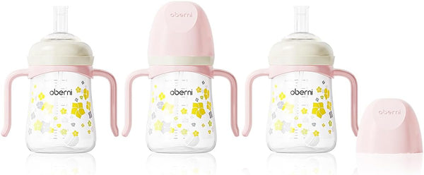 Oberni Baby Sippy Cup 240ml/8oz, Toddler Water Drinking Bottle with Non-Spill Valved