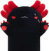 Long Axolotl Stuffed Animal, Soft Plush Body Pillow, Cute Gifts for Kids, Girlfriend (Black & Red, 110cm)