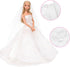 Set 11.5 Inch BARWA Wedding Dress with Veil White Princess Evening Party Clothes Wears Dress Outfit for Doll