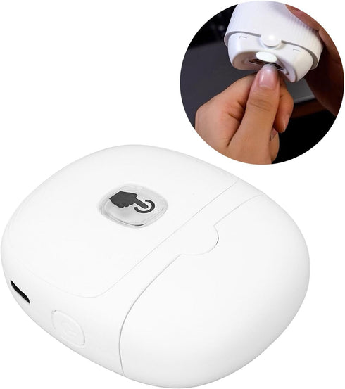 Trimming Trimmer Electric Nail Clipper with Auto & Quiet , Safe Nail for Kids, Adults & Seniors White Plastic Design