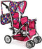 Twin Doll Stroller with Diaper Bag and Swivel Wheels & Adjustable Handle