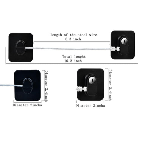 Fridge Lock (2 Pack) with Keys, Refrigerator Lock for Cabinets, Drawers, Dishwasher, Child Safety Locks