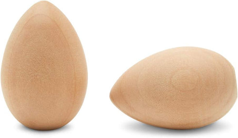 Pack 50 2 Inch Fake Eggs to Paint, of Smooth Standable Wooden Eggs for Crafts, Wooden Easter Egg Decor, Wood Chicken