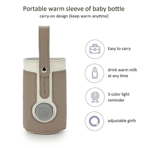 Cover,3 (4) Keenso Baby Bottle Keep Warm TemperaturePortable Baby Bottle Warmer with USB Power, for Home and on The
