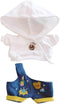 niannyyhouse White Hoodie & One Shoulder Denim Strap Pants for 10cm~15cm Plush Doll Outfit