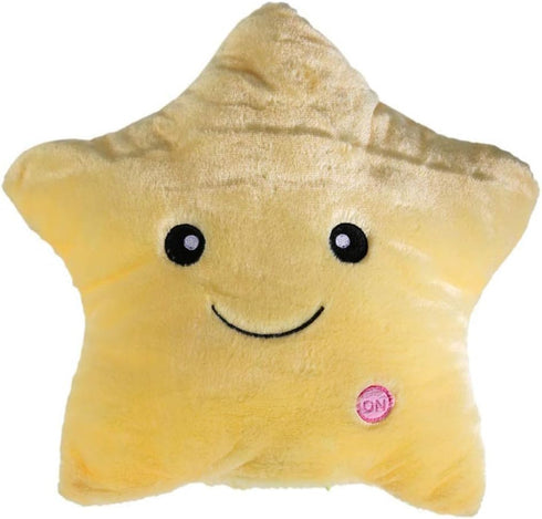 Creative Twinkle Glowing Stars Shape Plush Throw Pillow, LED Night Light Pillow Cushions Stuffed Toys Gifts for Kids,
