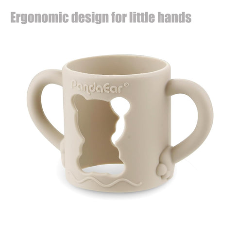 4 Pack 8 oz/250 ml, PandaEar Silicone Baby Bottle Handles with Dr Brown Narrow Baby Bottles Non-Slip Easy Grip Handles