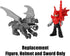 Imaginext Replacement Parts for Fisher-Price Blazing Battler's Dragon Playset - Black and Silver Figure with Helmet &