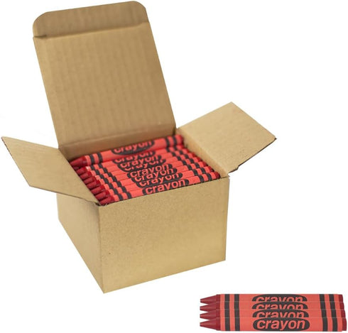 Lucky Art Red Crayons Bulk - 80 Count Regular Size Single Color
