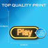 Neon Play Button - Cool Retro Gaming Video Game Stickers - Premium Quality Vinyl Bumper Stickers 2-Pack | 5-Inch on Widest Side | Made in USA - FHJ554