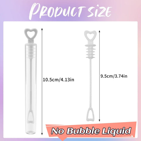 50 PCS Bubble Wand, White Heart Bubble Stick Tube, Wedding Bubbles Toy for Anniversaries and Festivals