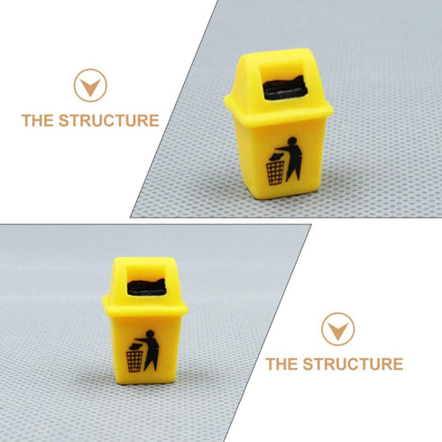Toyvian 6Pcs Mini Trash Can Toy, Dollhouse Trash Can Educational Garbage Pail Model Toy