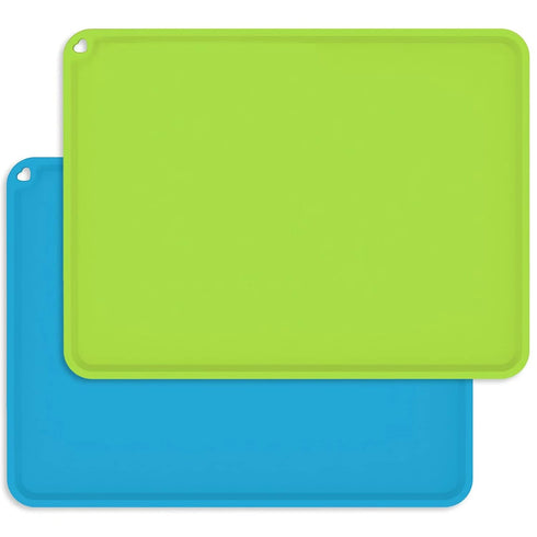 Silicone Kids Placemats, Non-Slip Silicon Placemats for Toddlers, Kids Portable Dining Table Placemat, 2 Pack,