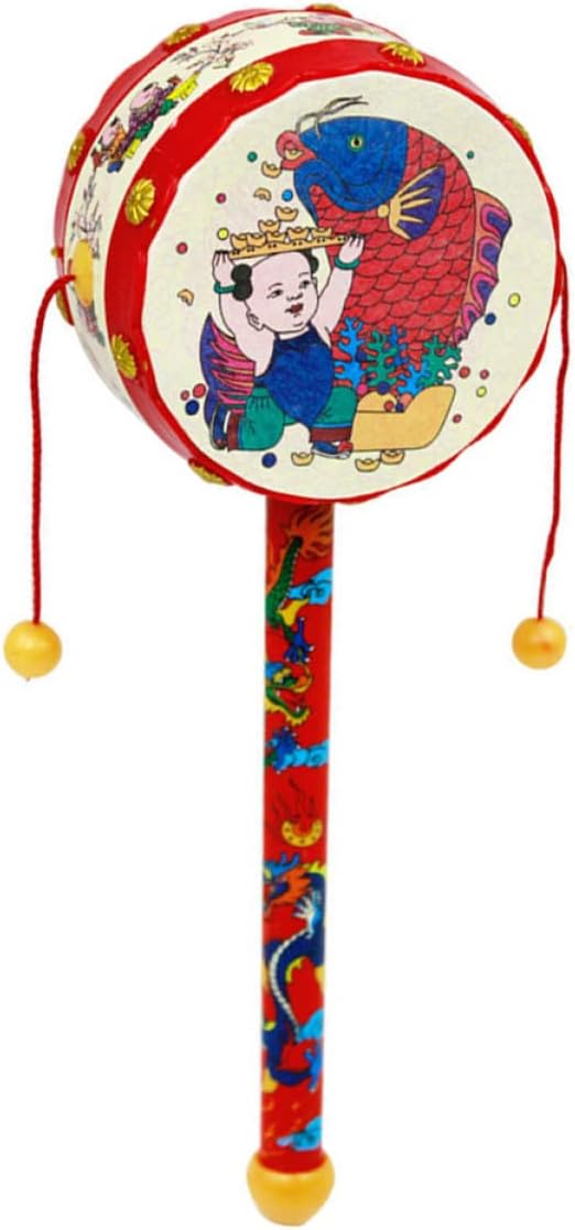 Toddmomy Baby Tots Wooden Monkey Drums Rattle, Musical Toys for Infants